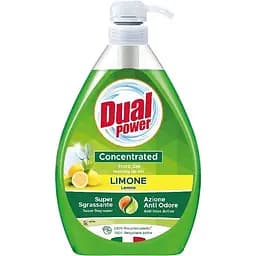 Концентрированный гель для мытья посуды Dual Power лимон с дозатором 1 л