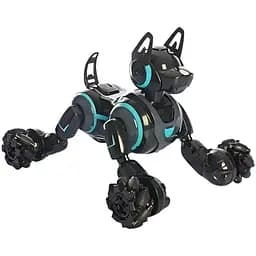 Интерактивная игрушка Stunt Dog Животное Собака 666-800A с USB зарядкой, звуком, светом и двумя пультами черная