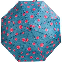 Жіноча складана парасолька напівавтомат Happy Rain 95 см синя