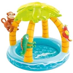Басейн надувний дитячий Intex 58417 Тропічний острів 120 x 86 см об'єм 45 л з дахом для дітей
