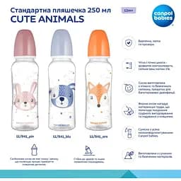 Пляшечка Canpol Babies Cute Animals 250 мл. (11/841_blu) - мініатюра 4