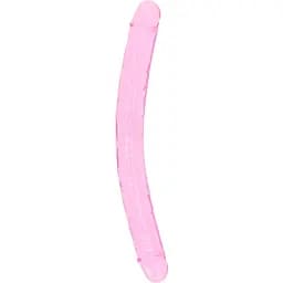 Двухсторонний фаллоимитатор RealRock Crystal Clear Double Dildo 13'' 34 см розовый