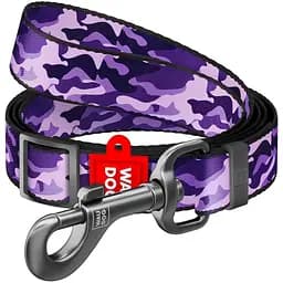 Повідець для собак Waudog Nylon Фіолетовий камо, 122х2 см, різнокольоровий