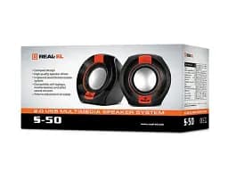Колонки 2.0 REAL-EL S-50 Black/Red, 2 x 3 Вт, пластиковий корпус, живлення від USB - мініатюра 2