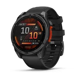 Смарт-годинник Garmin Fenix 8 47 мм AMOLED Чорний/Сірий з силіконовим ремінцем QuickFit 22 мм