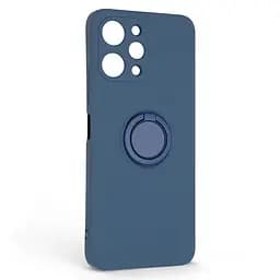 Силиконовый чехол для Xiaomi Redmi 12 4G, Icon Ring, синий, панель-накладка, с кольцом-подставкой на 360°, противоударный, возможность использования магнитных держателей, ArmorStandart (ARM68817)