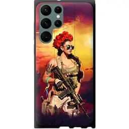 Чохол EndorPhone чорний патріотичний Samsung Galaxy S22 Ultra Українка зі зброєю (5316b-2500-26985)