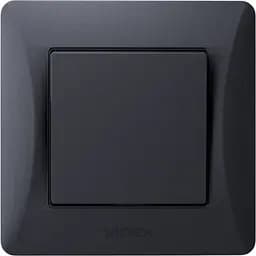 Вимикач одноклавішний Videx Binera чорний графіт 1 шт.