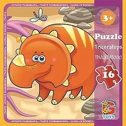 Детский пазл "Динозавры" G-Toys LD03, 16 элементов