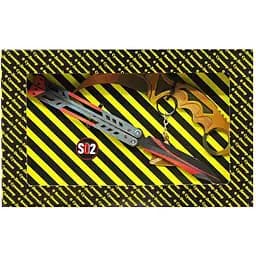 Набір сувенірних дерев'яних ножів Сувенір-декор SO-2 Метелик Black Widow and Керамбіт Gold SO2-12-B