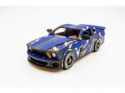Дерев'яний 3D конструктор Muscle car GT, Puzzleоk (Puz-00642), 162 дет. (синя) - мініатюра 6