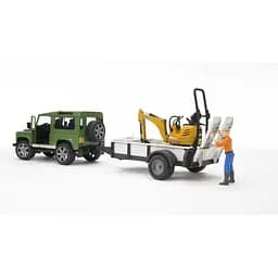 Набір іграшковий Bruder Автомобіль Land Rover Defender з причіпом, мікро-екскаватором JCB та фігуркою (02593) - мініатюра 4