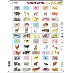 Пазл рамка-вкладыш Larsen Мемо Животные и их детеныши, 40 элементов (GP9)