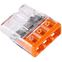 Клемма Brille Wago Compact для распределительных коробок 3X2.5 прозрачная/оранжевая с пастой 2273-243