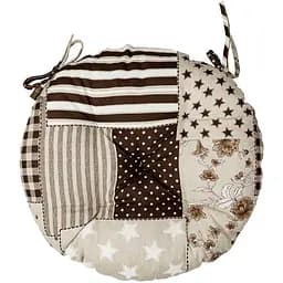 Подушка на стілець Прованс Господиня Печворк D-40 см коричневий (31620)