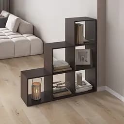 Книжкова полиця стелаж Vays M-39 Венге Темний з 6 комірками етажерка для дому іграшок і декору ЛДСП 108x29x108 см