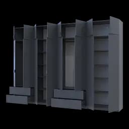 Розпашна Шафа для одягу Doros Лукас Графіт 4+4 ДСП 340х50х240 (42005141) - мініатюра 2