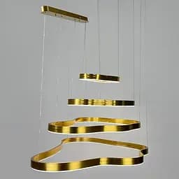 Вражаюча золота люстра на 4 яруси 100+83+63+43 см | Арт. PCL003-100*80*60*40 PGD | Line F