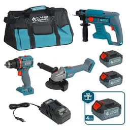 Набір Könner&Söhnen акумуляторного електроінструменту 3-в-1 (KS RHAGD 20V SET 3 PLUS)