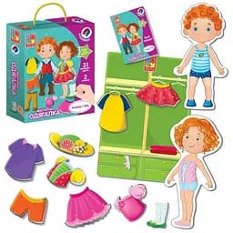 Дитяча гра "Магнітна Одягалка Олівер і Мія" Vladi Toys VT3702-12, 2 ляльки, 31 магнітний елемент - мініатюра 3