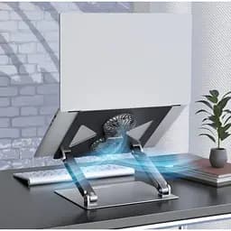 Охолоджувальна підставка для ноутбука до 15.6 дюйма OfficePro LS-121-G 2xfans Aloy Aluminum Gray - мініатюра 11