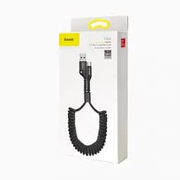 Кабель Baseus Fish eye Spring Data Cable USB For Type-C 1M Black - мініатюра 2