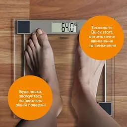 Beurer Ваги підлогові, 150кг, 1хCR2032, скло, срібний - мініатюра 3