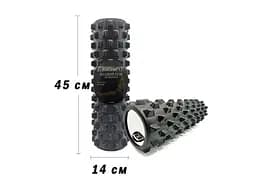 Масажний ролик EasyFit Grid Roller PRO 45 см Чорний (EF-2029-BK) - мініатюра 3