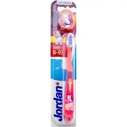 Дитяча зубна щітка Jordan Step by Step 3 м'яка 6 - 9 років фіолетова з рожевим