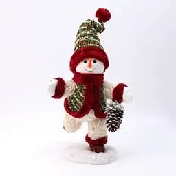 Новорічна фігурка декоративна Yiwu Сніговик з шишкою 35 × 26 × 62 см CR-4-14
