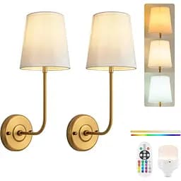 Бездротовий настінний світильник PASSICA DECOR 2 шт. батарейним живленням з дистанційним керуванням