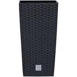 Горщик для квiтiв Prosperplast Rato квадратний високий, з вкладишем 2 в 1, 400 мм, антрацит (77952-433)