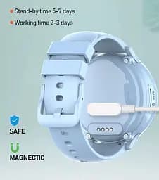 Рожевий круглий дитячий смарт годинник-телефон Lemfo M44 з GPS відстеженням, 4G дзвінками, відеозв'язком, кнопкою SOS та українською мовою - мініатюра 10