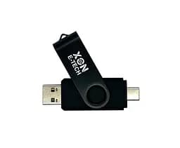 Флеш-накопитель XON FlashDrive DuoConnect 256GB (USB 2.0 + USB Type-C) Черный (FX2DR256PB 4067)