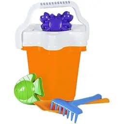 Пісочний набір Bamsic 012/5O з відерцем Квіточка-2 яскравий комплект із 6 елементів для ігор на вулиці, помаранчевий