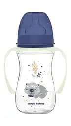 Бутылка с широким антиколиковым отверстием 240 мл "Sleepy Koala" Canpol babies Cиня