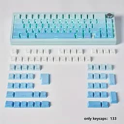 Набір кейкапів PBT Blue Gradient (130+), Білий