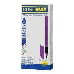 Ручка масляна Buromax Sonata Grip з гумовим грипом синя 0.5 мм упаковка 12 шт. (BM.8355-01)
