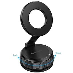 Автотримач Borofone BH140 Gloria Vacuum Suction Magnetic (center console) Black/Metal gray - мініатюра 4