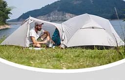 Двомісний легкий намет з футпринтом Naturehike Mongar NH17T007-M 20D (Сірий) - мініатюра 2