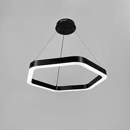 Підвісна світлодіодна люстра в стильному чорному металевому корпусі | Арт. F 058-600 BK | Line F