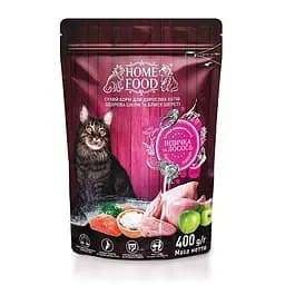 Сухий корм для дорослих котів Індичка та лосось CAT ADULT Здорова шкіра та блиск вовни 400 г