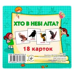 Развивающие карточки для детей Кто в небе летает J014y, 18 картинок