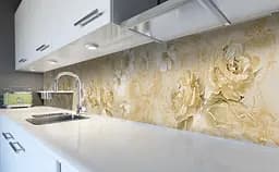 Кухонний фартух Старовинні квіти ПВХ для декору 60х300 см Абстракція Бежевий Happy Pocket Z184884 - мініатюра 5