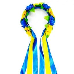 Обідок-вінок український "Квіти" La-beauty 0205-759 з об'ємними квітами - мініатюра 2