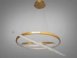 Стельова люстра LED Diasha D2489-1000+800+600G 165W, золото, діаметр 100 см, для вітальні - мініатюра 4