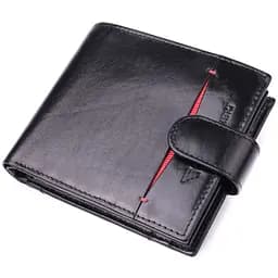 Люксовый мужской кошелек из натуральной глянцевой кожи Vintage s_15110 черный