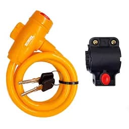 Велосипедний замок Rogtyo 12 x 1200 мм тросовий під ключ жовтий (G0001590)