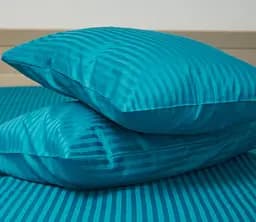 Набір наволочок Moon&Star Satin Stripe Turkish Blue 60х60 см 2 шт - мініатюра 4