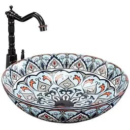 Умивальник Rea Mexico накладний з візерунком REA-U6030, Цветной